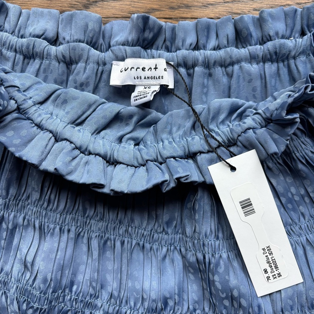 Current Air Dusty Blue Textured Blousr and Tiered Skirt Set | NWT | Small/XS - Picture 8 of 11
